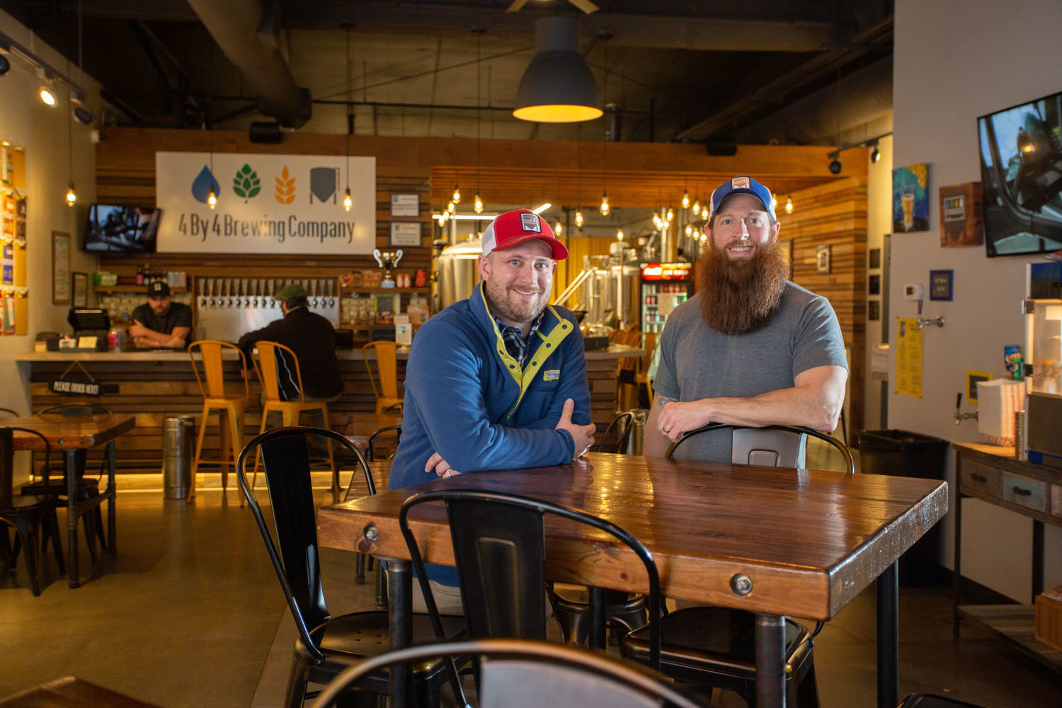 Derek Shimeall, left, who co-owns 4 by 4 Brewing with Chris Shaffer and other partners, says the Galloway Village taproom will remain a priority.